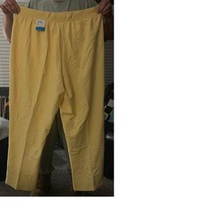 2X JUST MY SIZE LADIES YELLOW COTTON PANTS 18W-20W
